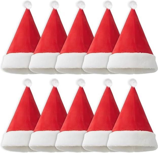 Cappello Babbo Natale 30x38cm 10 pezzi