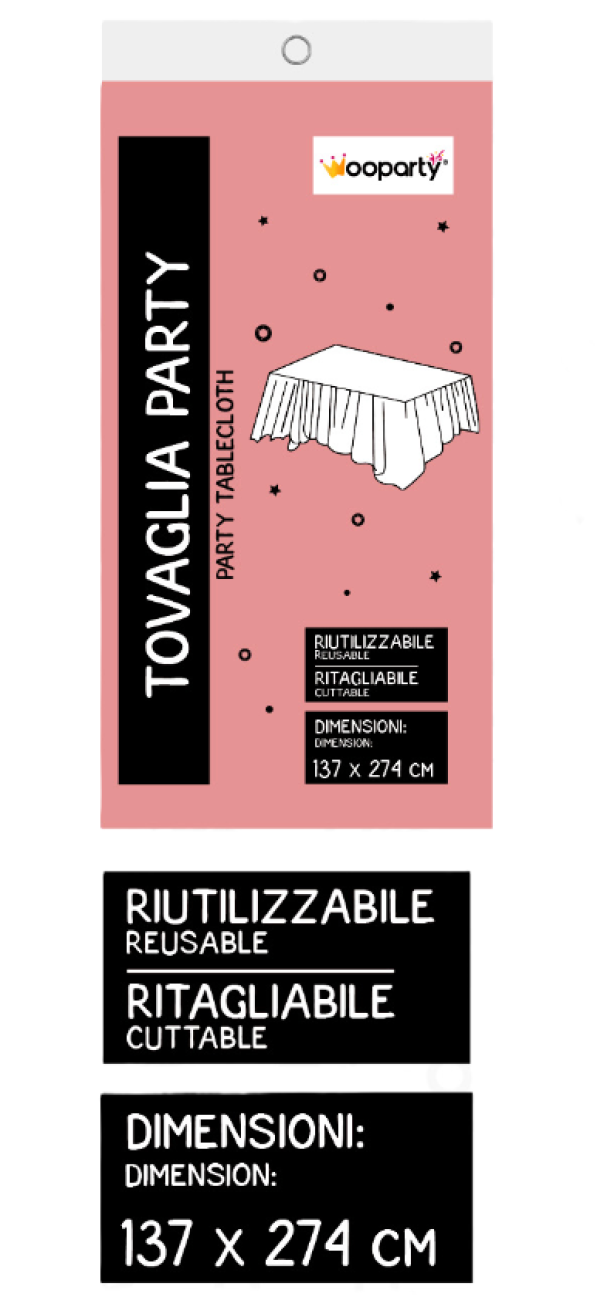 Tovaglia riutilizzabile rosa 137x274cm