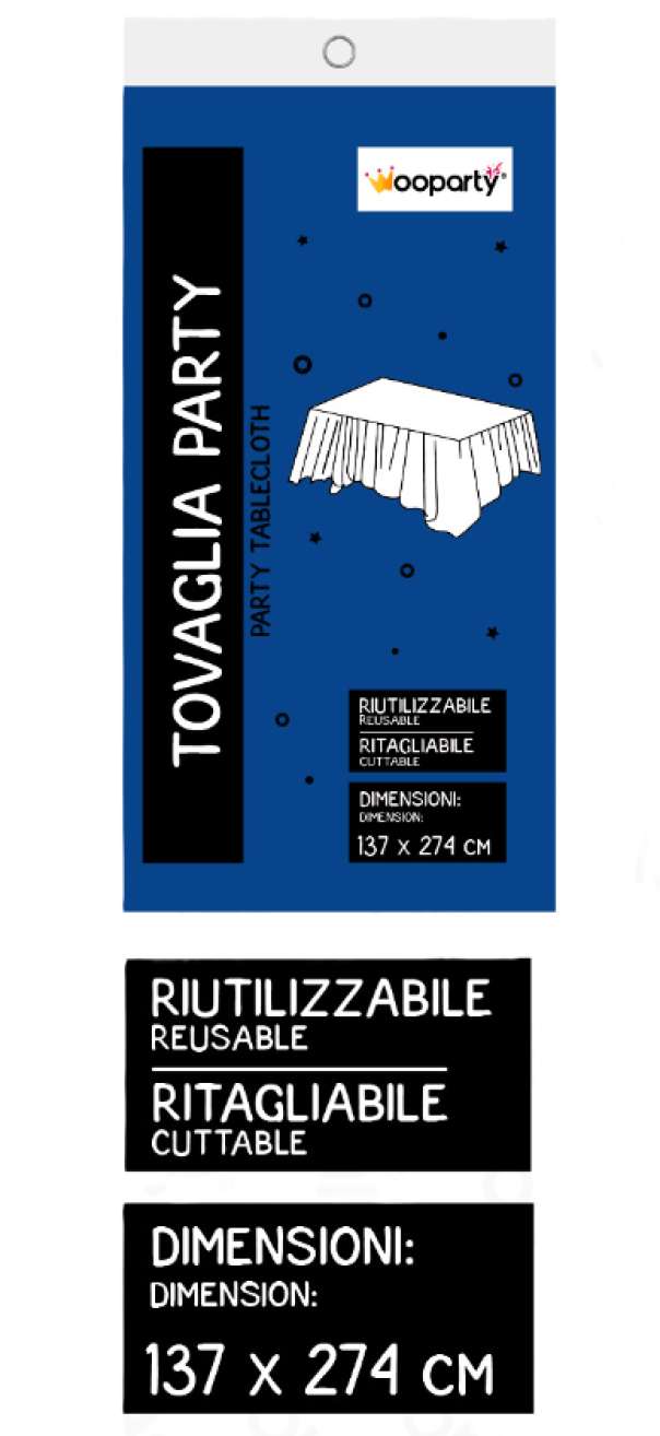 Tovaglia riutilizzabile blu 137x274cm