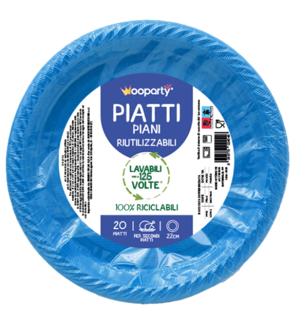 Piatti piani blu 20pz 22cm