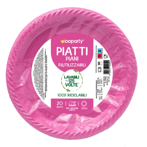 Piatti piani fucsia 20pz 22cm