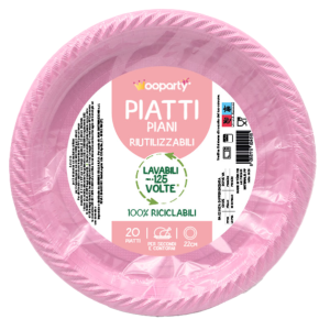 Piatti piani rosa 20pz 22cm