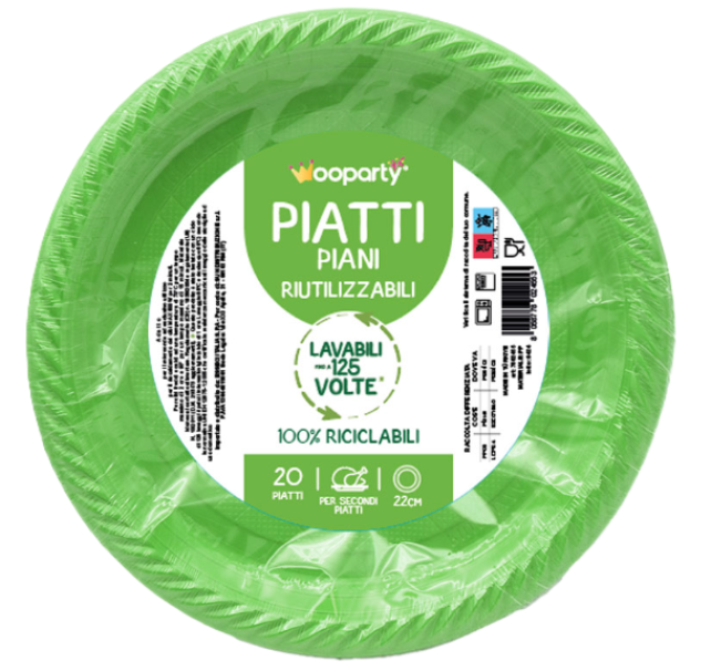 Piatti piani verdi 20pz 22cm