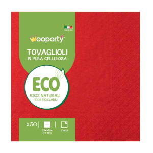 Tovaglioli rosso 50pz 33x33cm