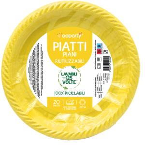 Piatti piani giallo 20pz 22cm