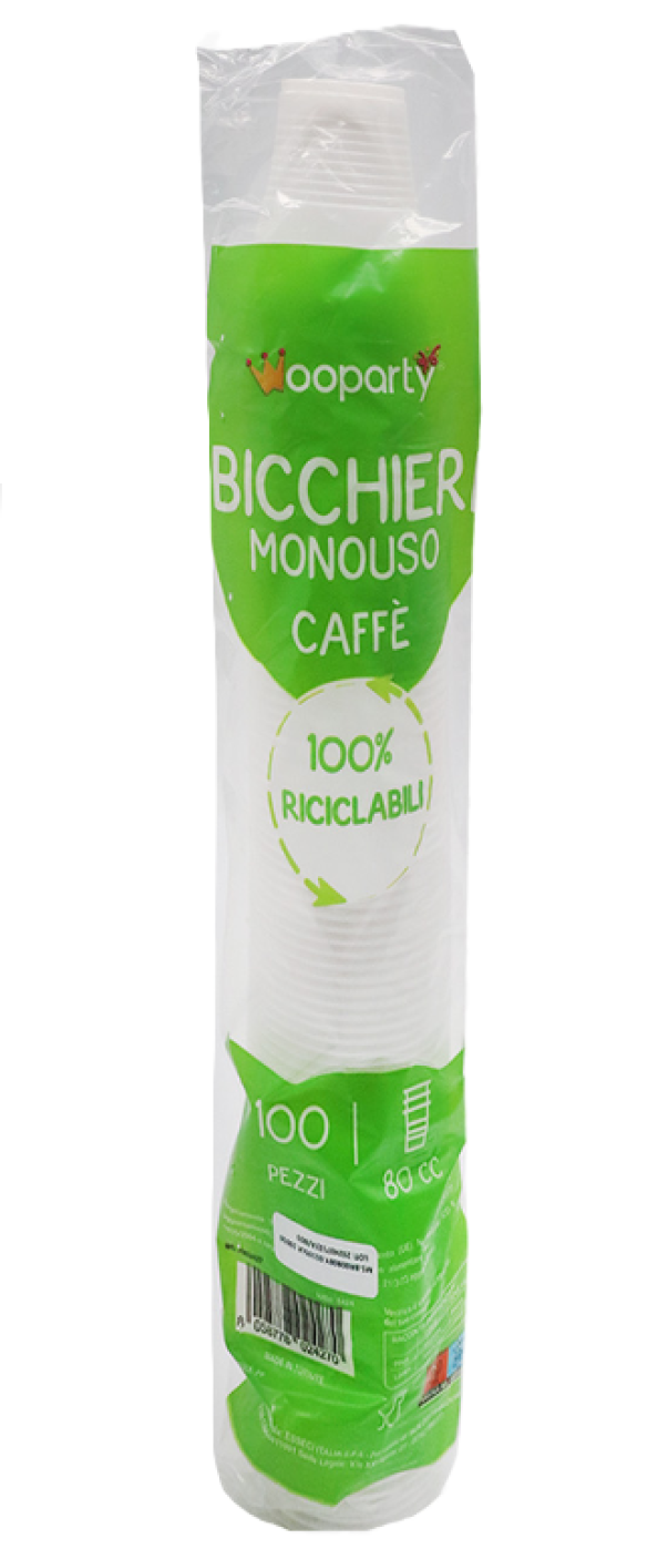 Bicchieri caffu00e8 monouso 100pz 80cc