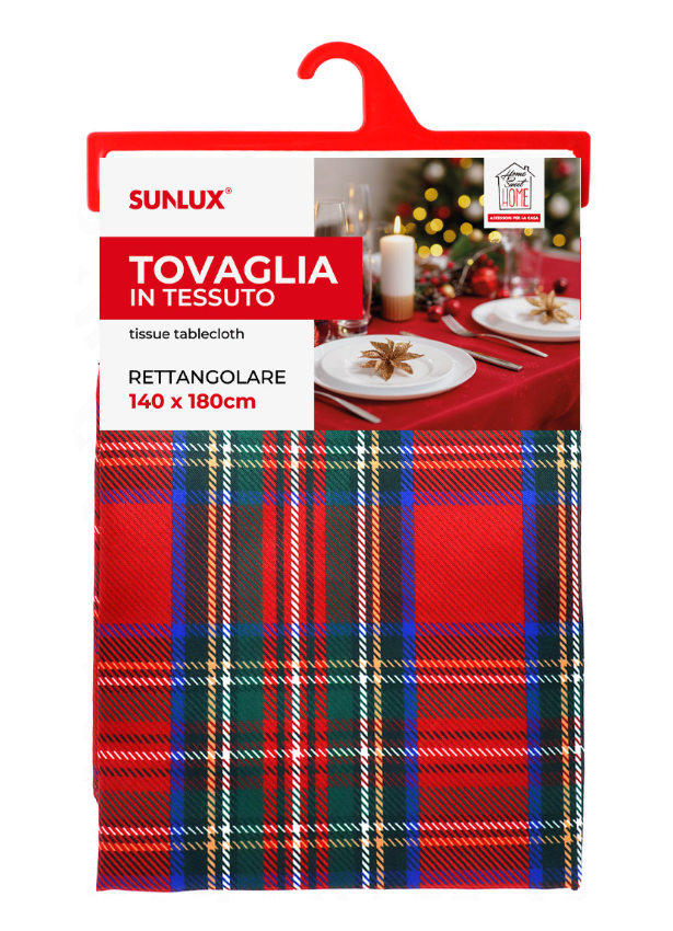 Tovaglia di Natale in tessuto con bordo ondulato 140x180cm