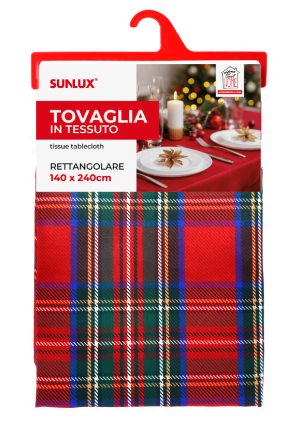 Tovaglia di Natale in tessuto con bordo ondulato 140x240cm