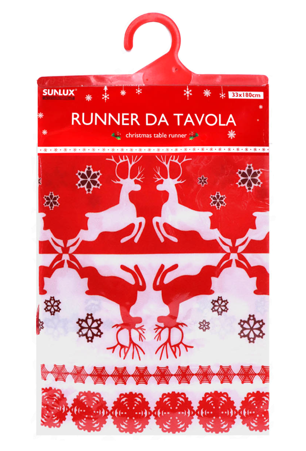 Runner da tavola natalizio renne 33x180cm