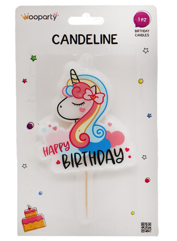 Candelina Unicorno compleanno 13cm