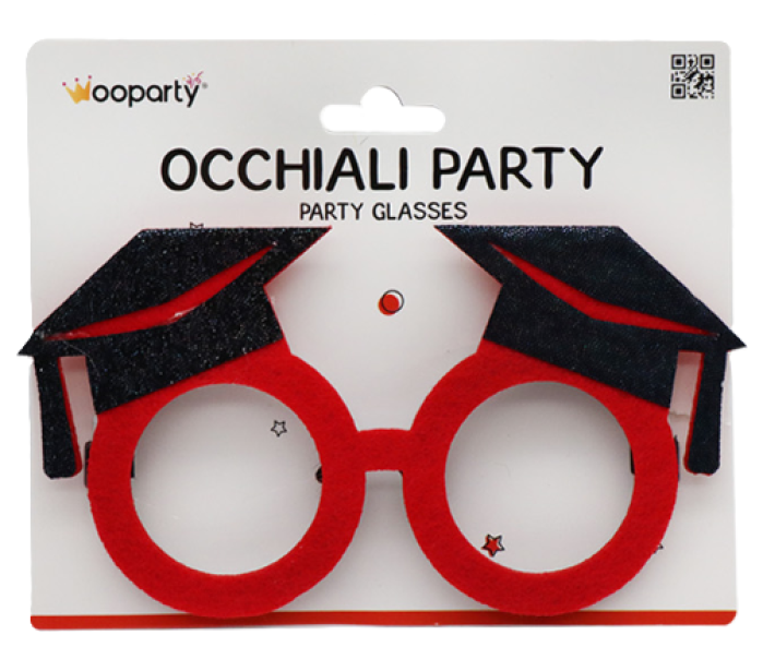 Occhiali Party Laurea rossi 16cm