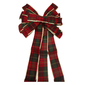 Fiocco di natale vellutato tartan 135x43cm