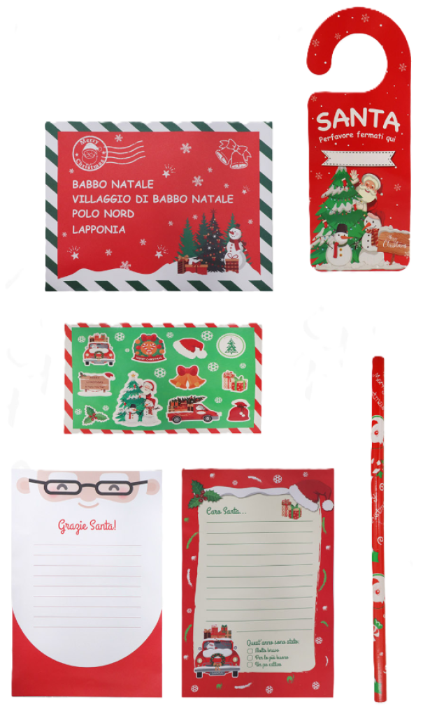 Set lettera Babbo Natale 6 pezzi