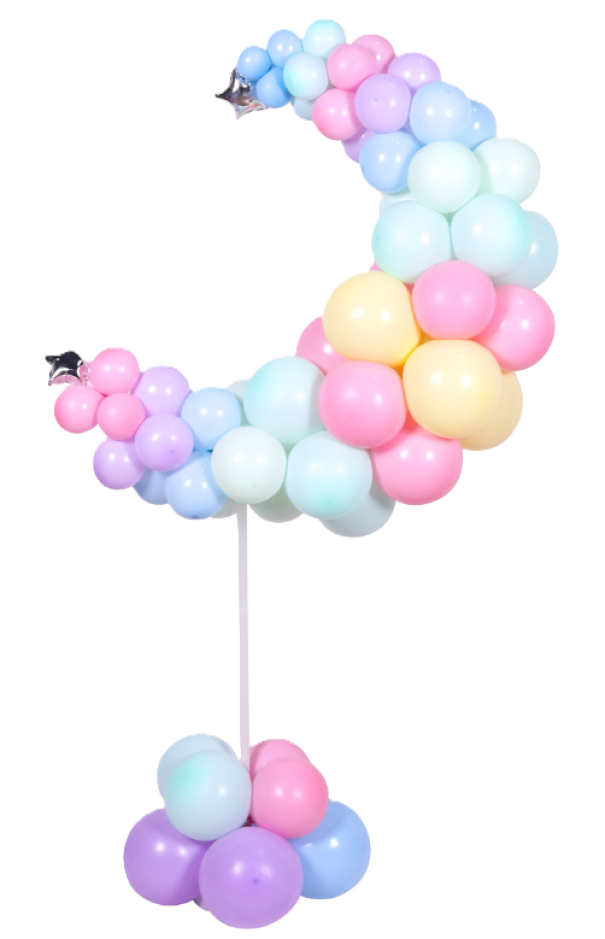 Set palloncini c/stand pastel 74 pz