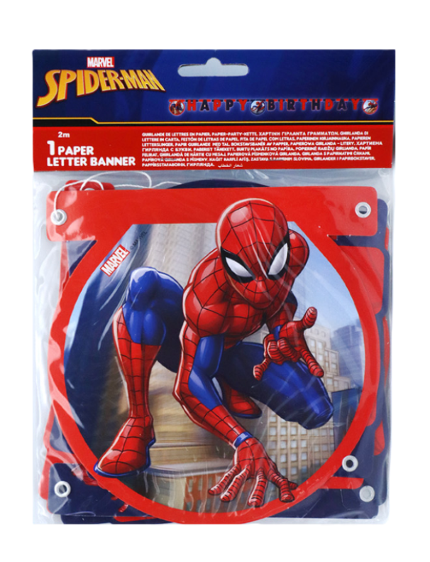 Festone in carta Spiderman 11cm x 2m