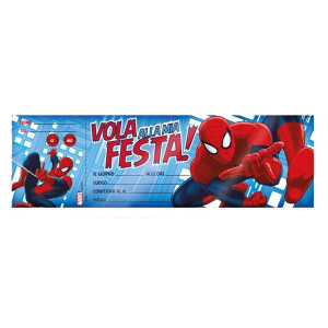 Biglietti inviti compleanno spiderman 10pz