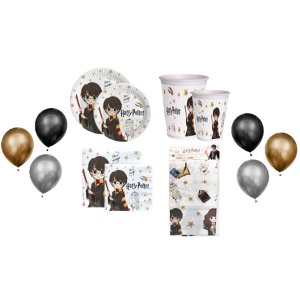 Kit harry potter 109pz ( 20 palloncini metal, 24 piatti, 24 bicchieri, 40 tovaglioli, 1 tovaglia)