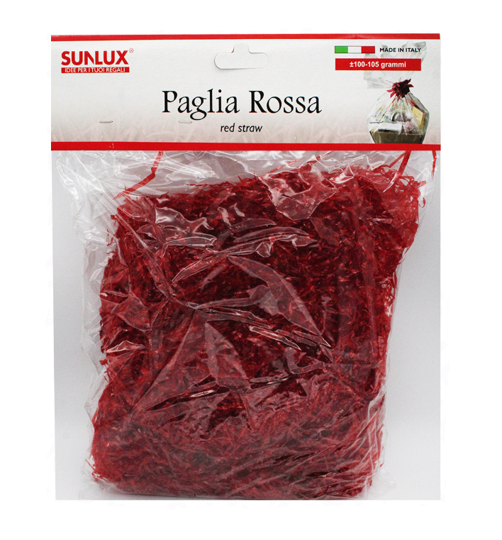 Paglia rossa trasparente per confezioni 100/105gr