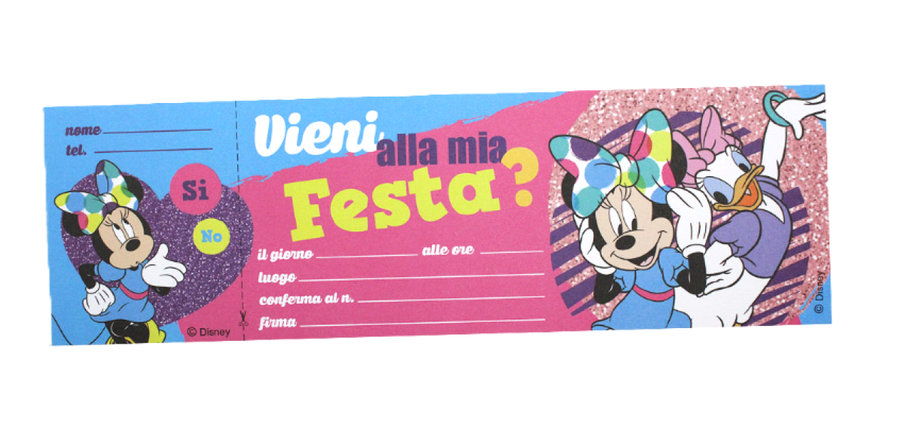 Biglietti inviti compleanno Minnie 10pz