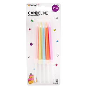 Candeline  multicolor 10pz 12cm