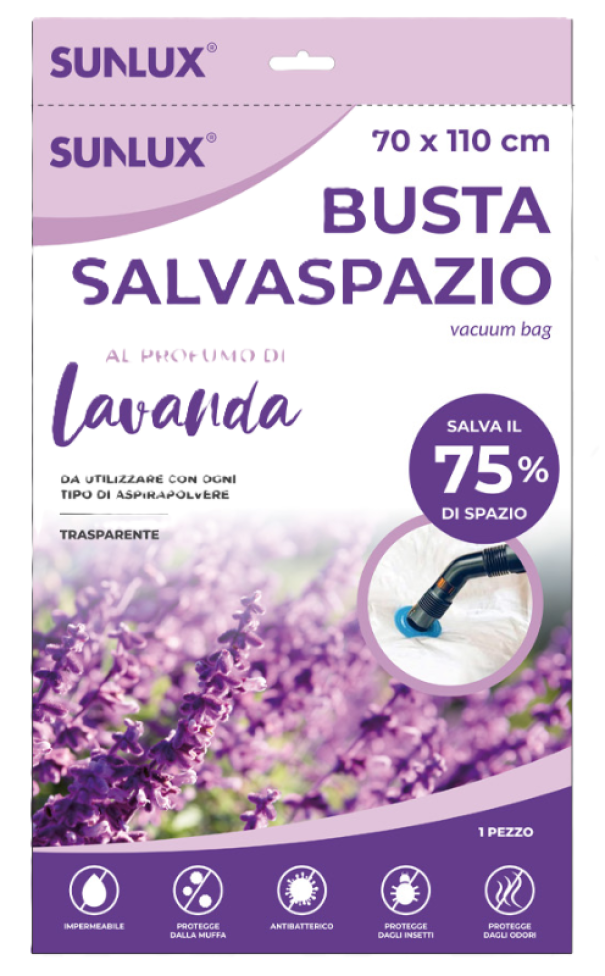 Busta salvaspazio trasp. lavanda 70x110cm