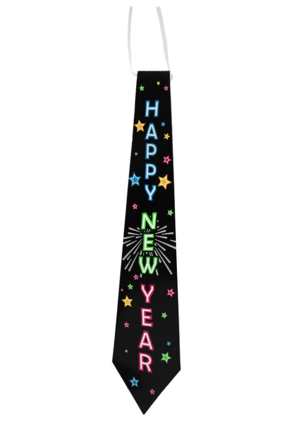 Cravatta Happy New Year 38cm 2 pezzi